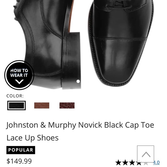 J. Murphy Mens Black Dress Shoes